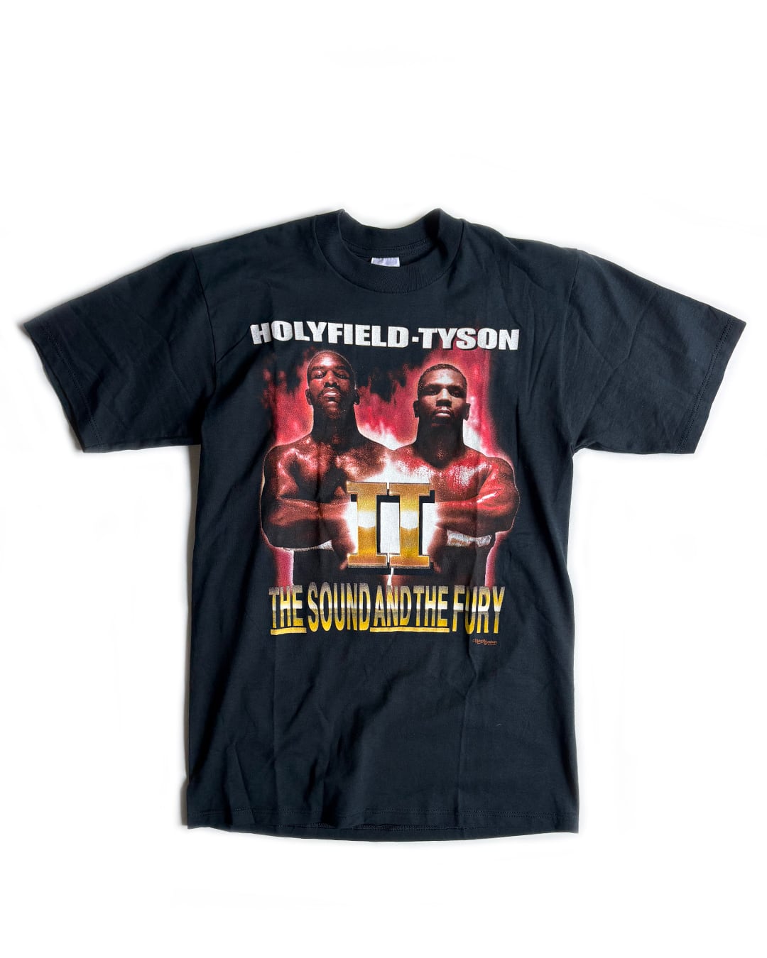 マイクタイソンＶＳホリフィールド　Ｔシャツ　ＵＳ Ｌサイズ DEAD STOCK］90's USA製 
