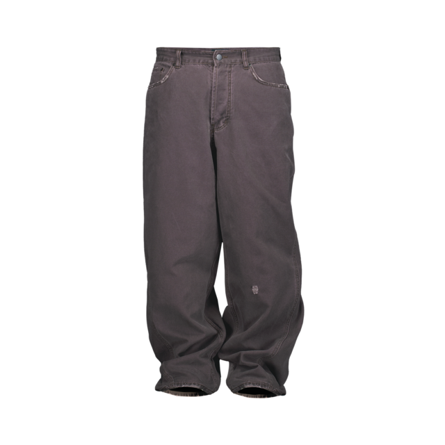 [UNDERMYCAR] Offset Curved Pants Burnt Plum 正規品 韓国ブランド 韓国通販 韓国代行 韓国ファッション アンダーマイカー 日本 店舗