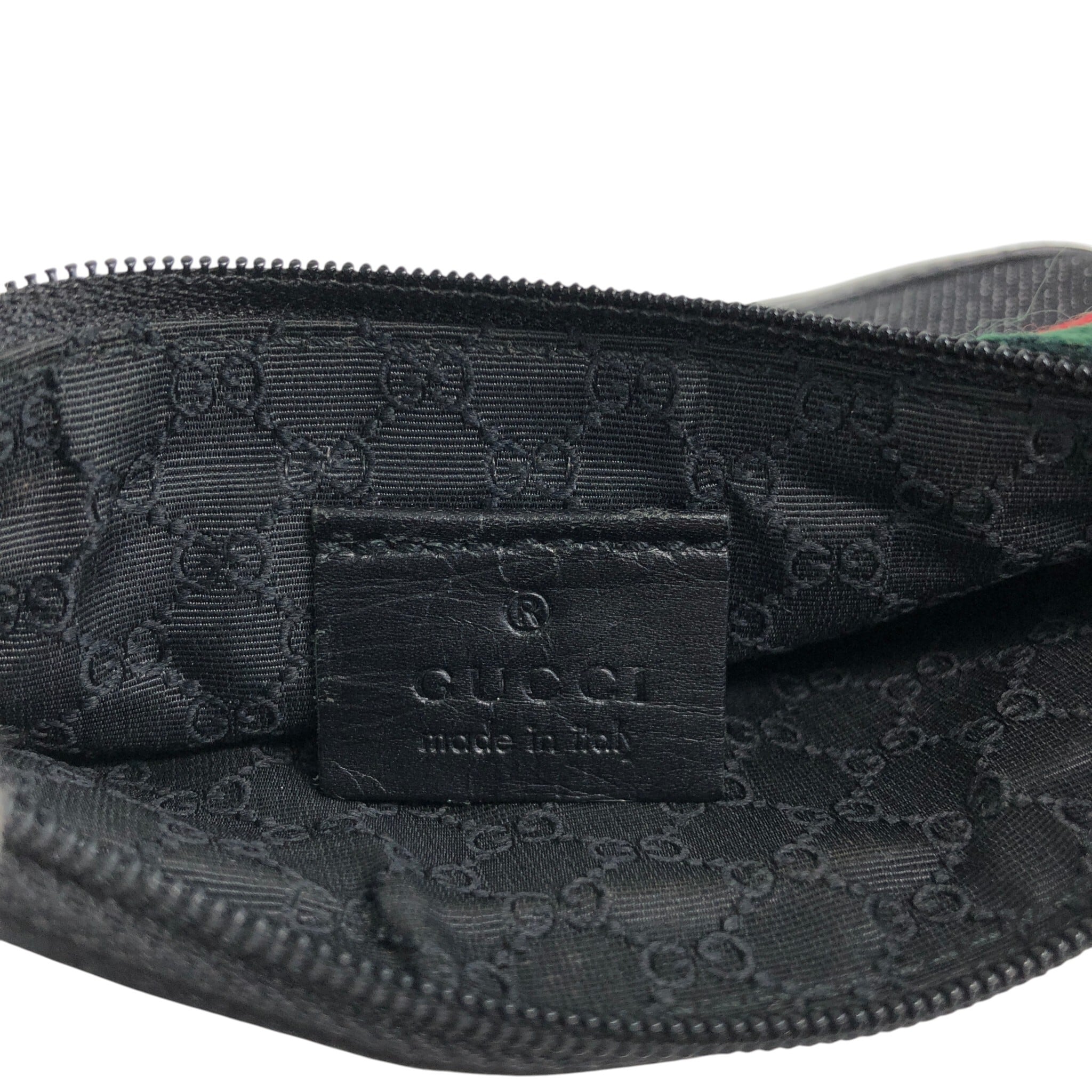 GUCCI グッチ シェリーライン ハンドバッグ ブラック キャンバス ミニ