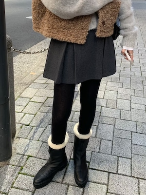 (即納)mellounge / Winter wool skirt / charcoal M