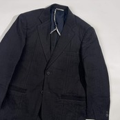 シルク混 G-STAGE ジーステージ 背抜き 2B ナイロン テーラードジャケット M/ブラック メンズ