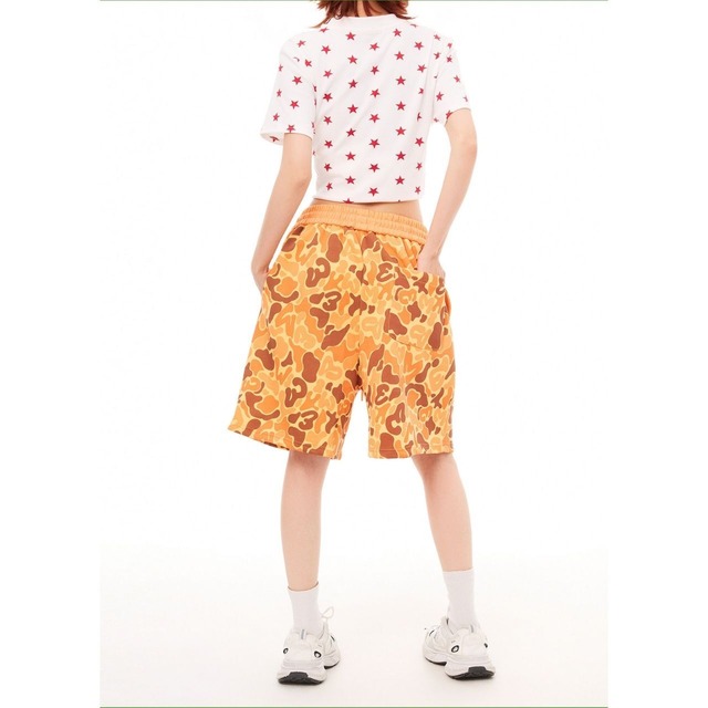 アーミーカモワイドスウェットハーフパンツ 2col R02508