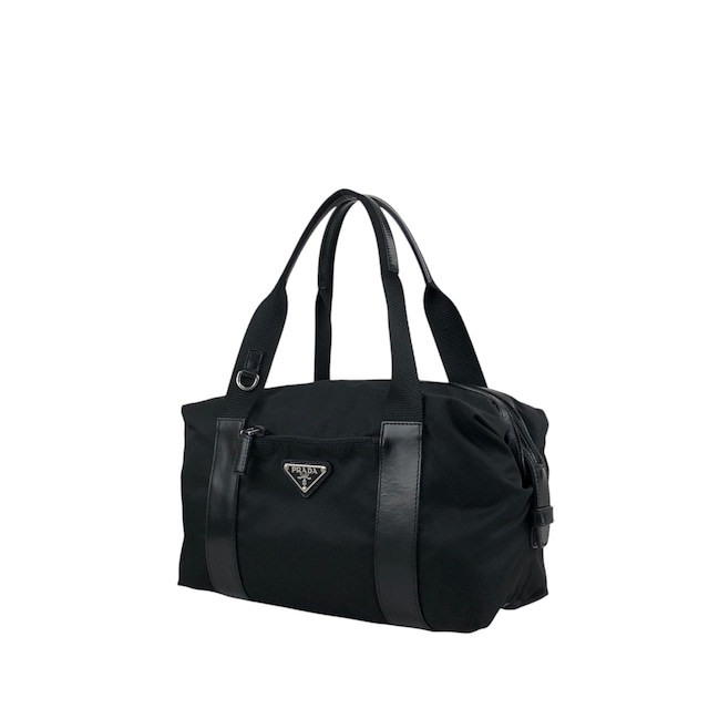 PRADA プラダ ハンドバッグ ブラック トライアングルロゴ ナイロン ミニボストン BR3697 vintage ヴィンテージ オールド ftdzu4