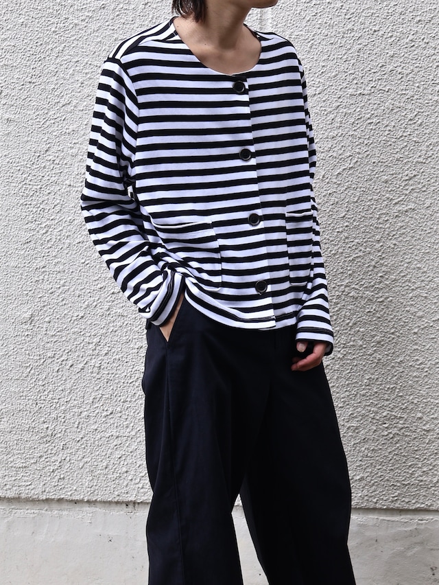 cropped border cardigan