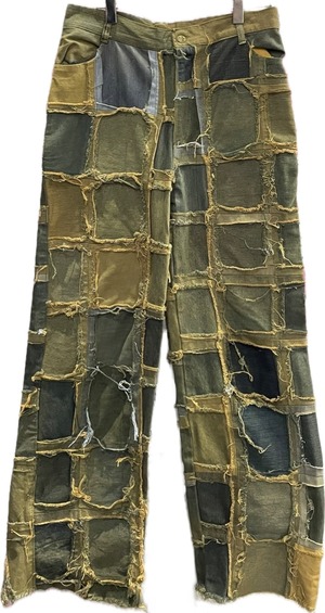 Patchwork Dyed Denim Pants