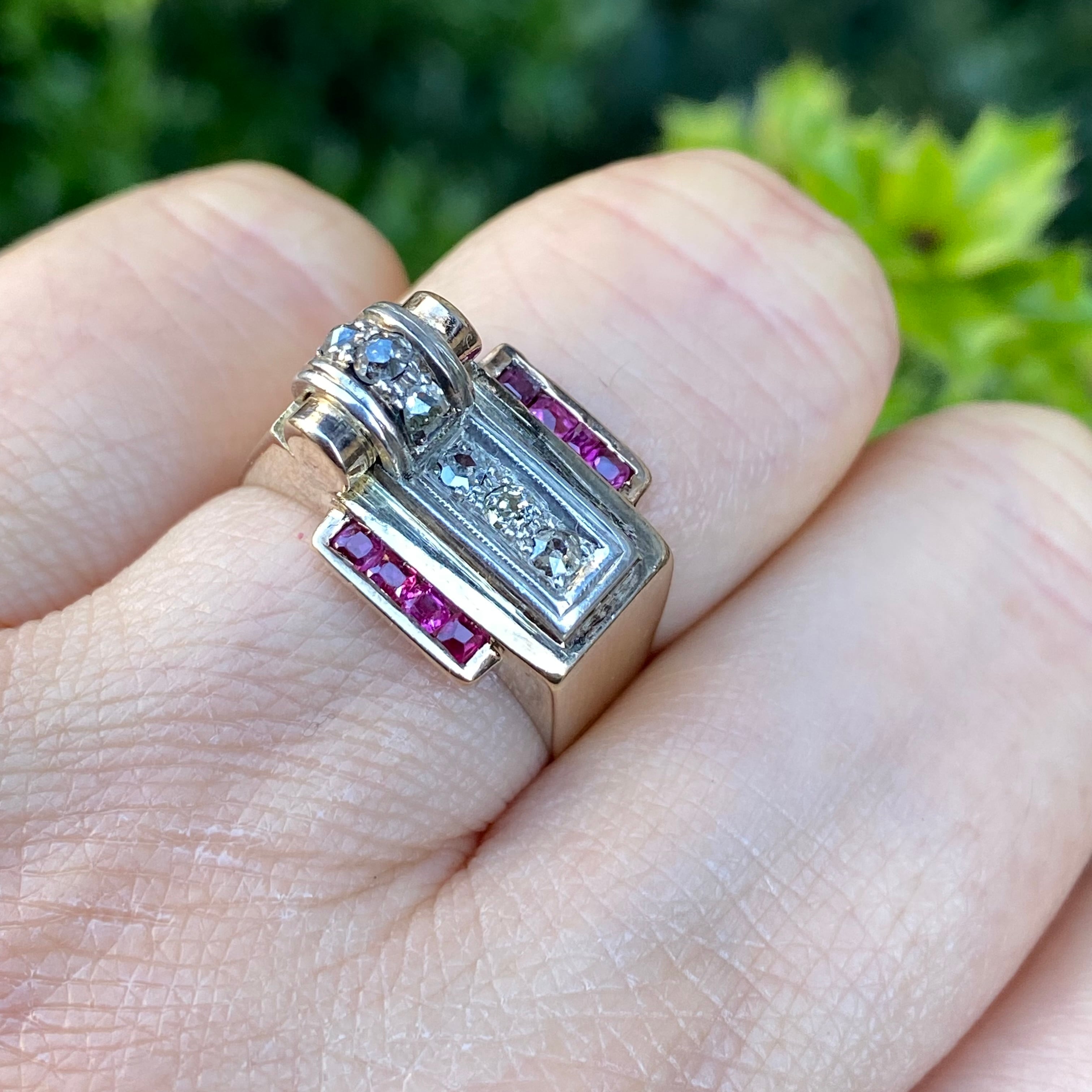 フランス アンティークジュエリー タンクデザイン オールドカット