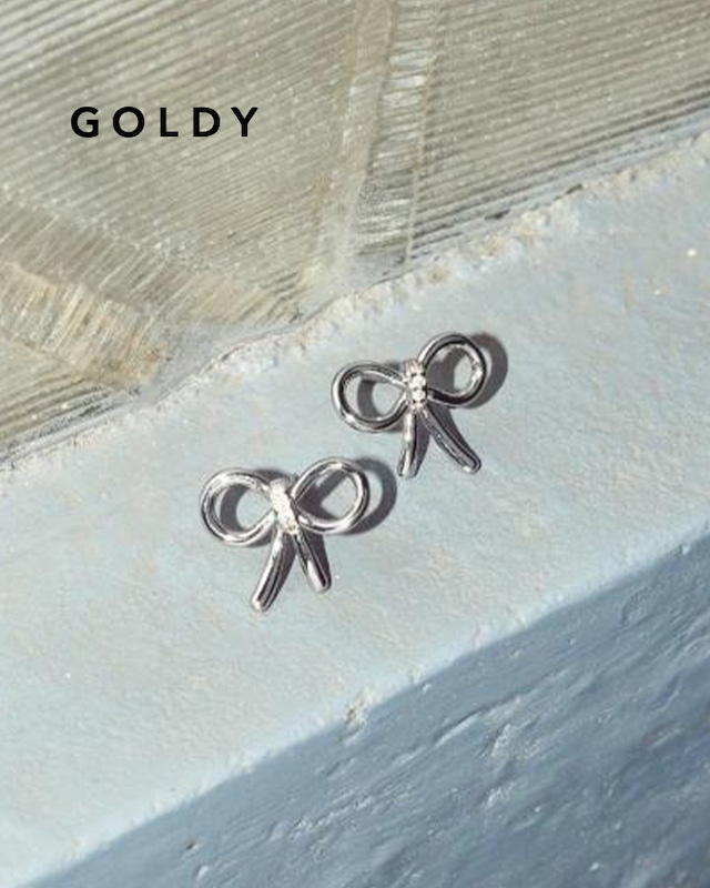 GOLDY/ゴールディ/ビジュー レーン リボン ピアス/アクセサリー/1240402【追跡可能メール便180円】