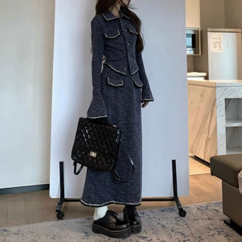 ワインレッド色 レトロ コーデュロイパンツスーツ ジャケット ボトムス