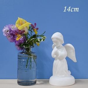 小さき祈りの天使像【14cm】室内用白色仕上げ