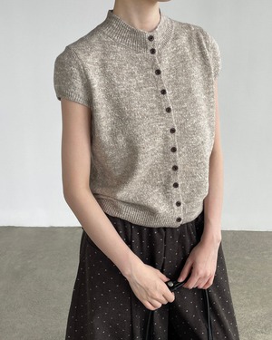 Melange Mockneck Cardigan
