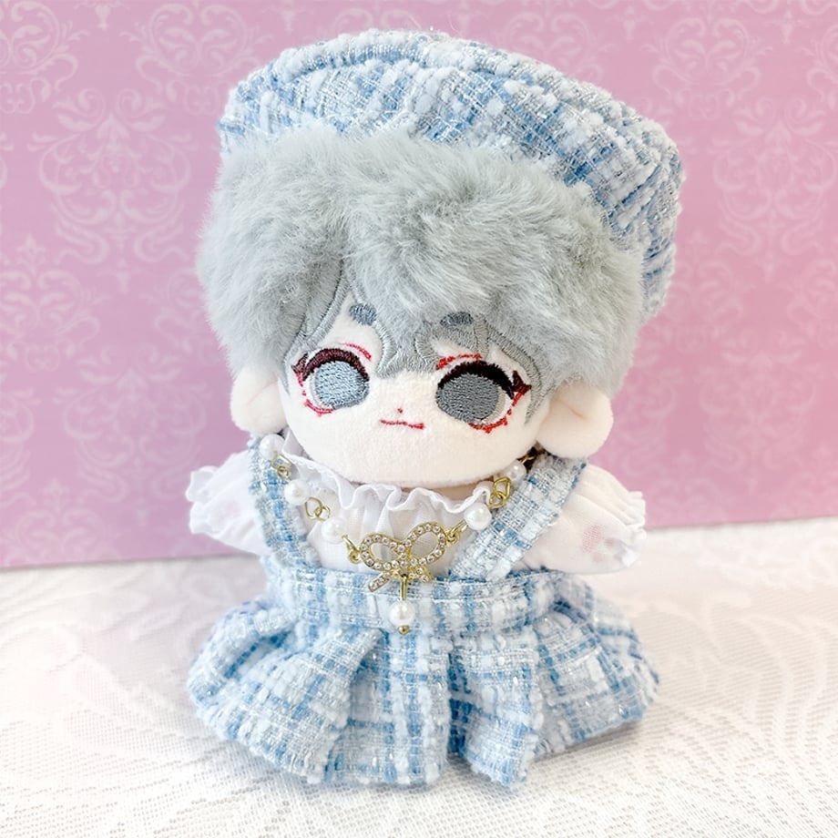 ツイードぬい服【10～15cm用】 ワンピース・シャツ・ベレー帽