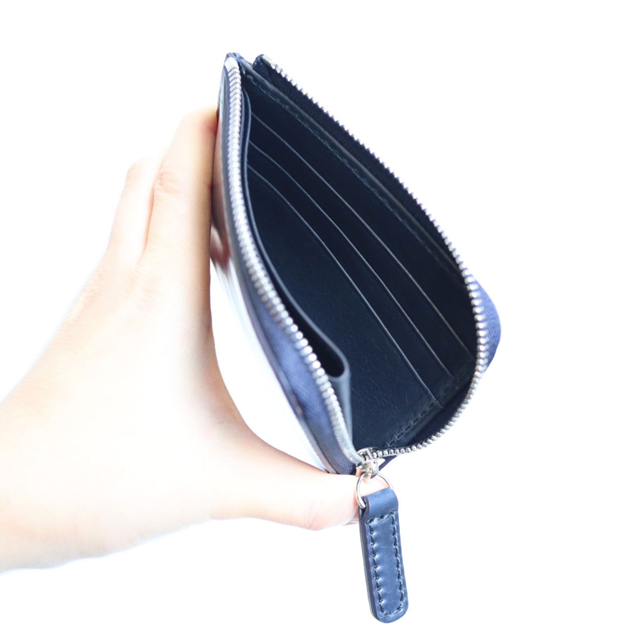 Otto Due] ミニ財布 イタリア産馬革 高級レザー コードバン L字