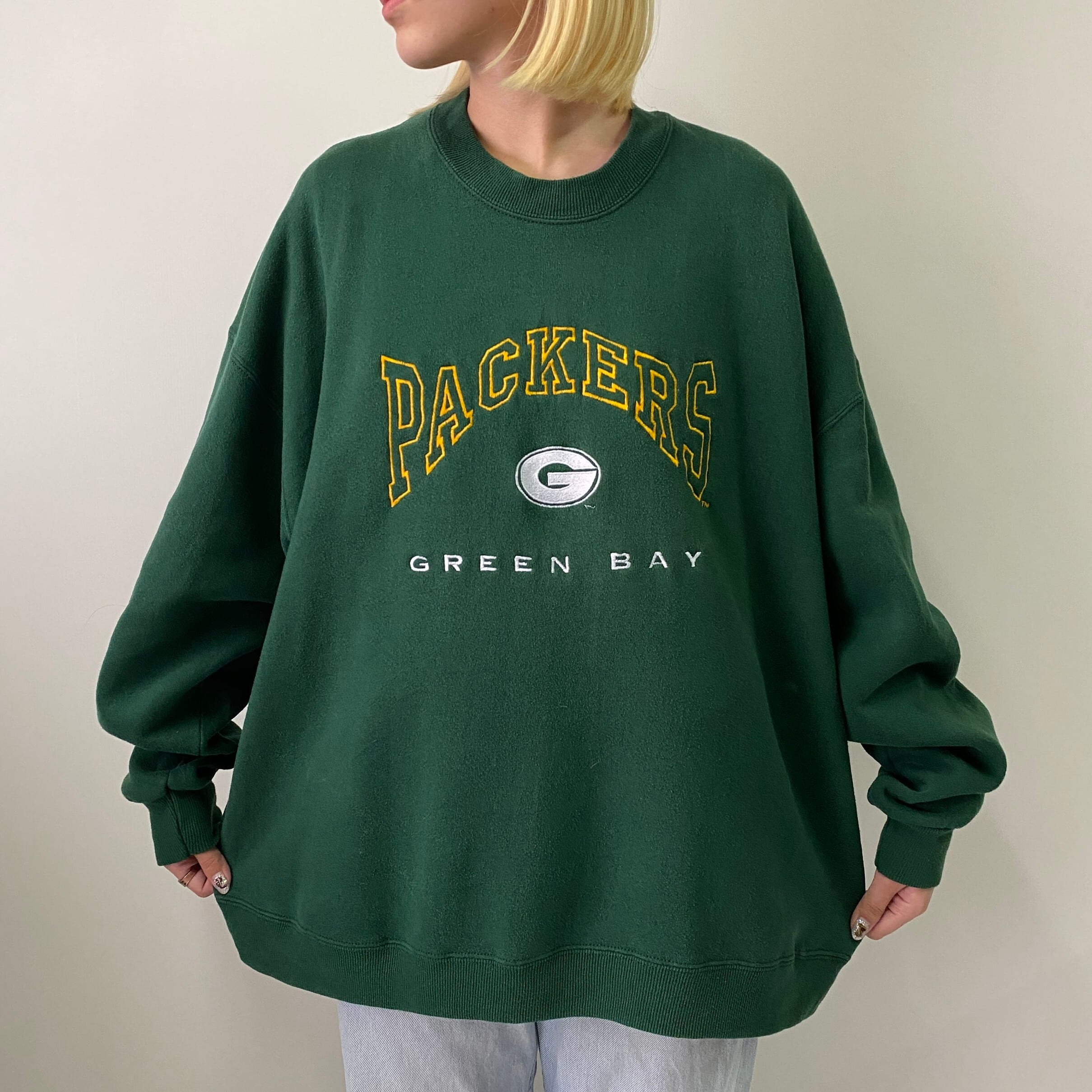 90年代 TRENCH NFL GREEN BAY PACKERS グリーンベイパッカーズ スウェットシャツ トレーナー USA製 メンズL ヴィンテージ /eaa300985