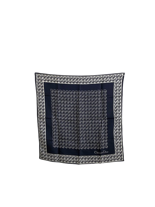 Christian Dior クリスチャン ディオール トロッター スカーフ ネイビー vintage ヴィンテージ オールド gm7rru