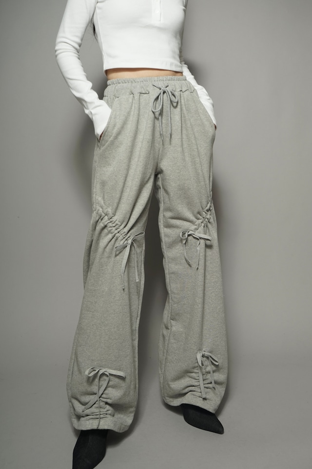 GATHER TIE SWEAT PANTS  (GRAY) 2402-22-81