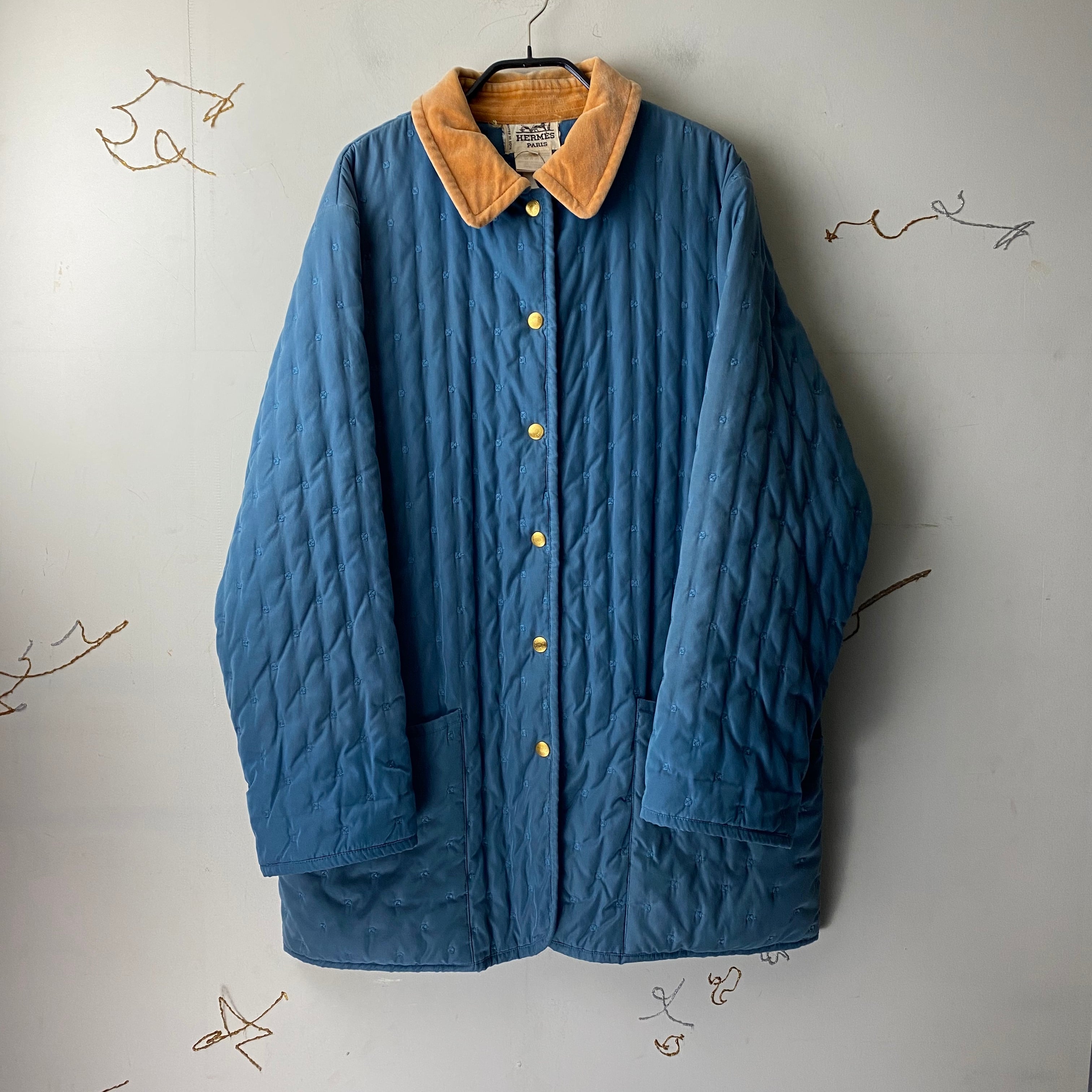 HERMES velour switching rare color paddock coat | NOIR ONLINE