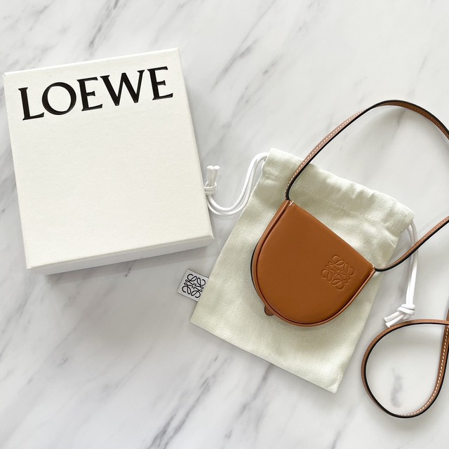 LOEWE ロエベ ヒールポーチ ミニ ソフトカーフ タン