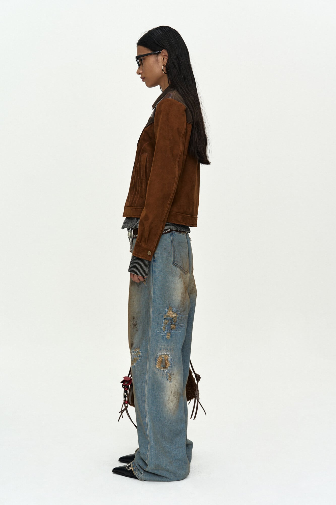 ANDERSSON BELL] UNISEX DESTROYED WIDE-LEG JEANS apa864u(BLUE) 正規