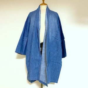 Hemp Mixed Denim Gown-ish Shirtcoat　Indigo Blue
