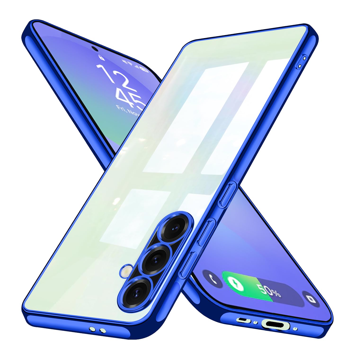 aiitiluo Galaxy A36 5G 用の ケース クリア SC-54F 用 スマホケース 透明 薄型 ギャラクシーA36 用 カバー ソフト tpu ストラップホール付き 背面クリア 青 軽量 耐衝撃 保護カバー ブルー