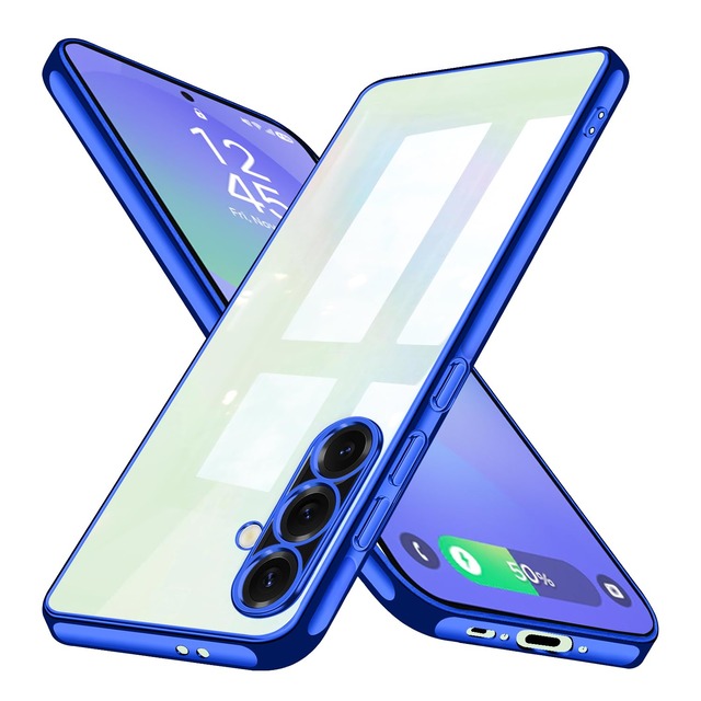 aiitiluo Galaxy A36 5G 用の ケース クリア SC-54F 用 スマホケース 透明 薄型 ギャラクシーA36 用 カバー ソフト tpu ストラップホール付き 背面クリア 青 軽量 耐衝撃 保護カバー ブルー