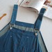 ハート刺繍デニムサロペットパンツ ・12547