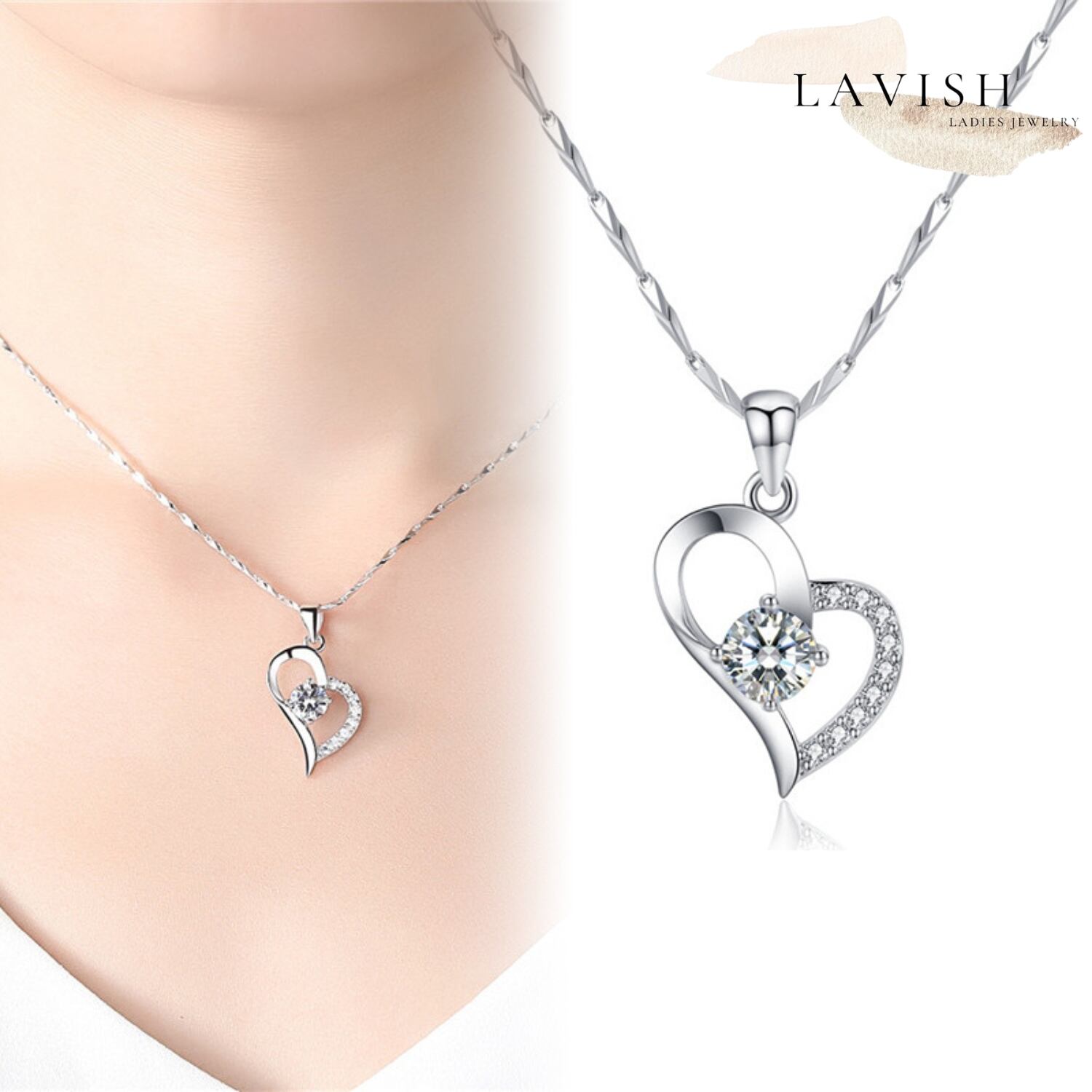 オープンハート ネックレス レディース Necklace