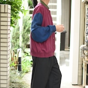 snap button type switching design silk blouson