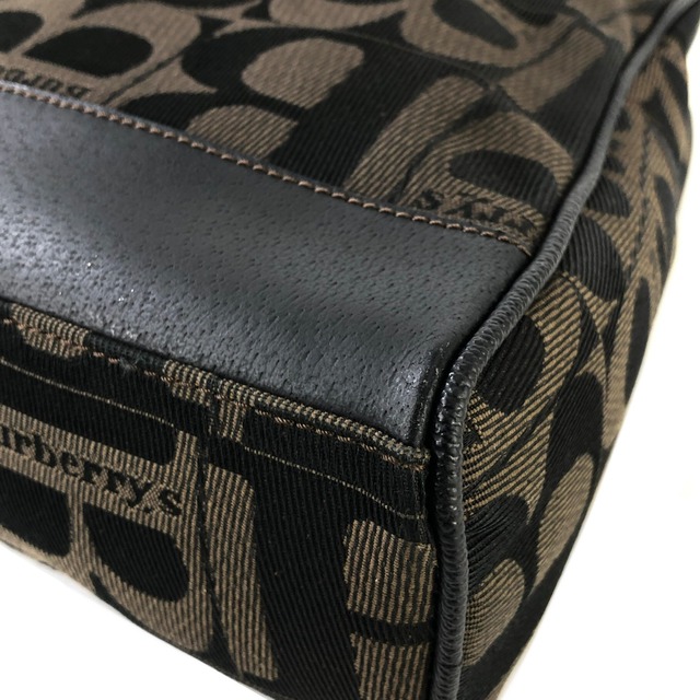 Burberrys　バーバリーズ　ロゴ　ジャガード×レザー　ボディバッグ　ブラウン　vintage　ヴィンテージ　オールド　asmauk