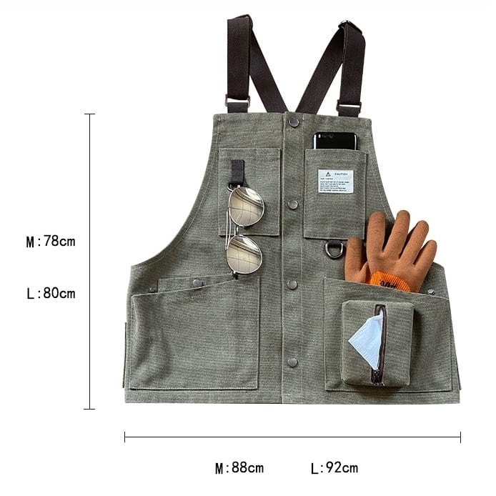 2way キャンバス ワーク エプロン ＆ マルチポケットベスト 6color