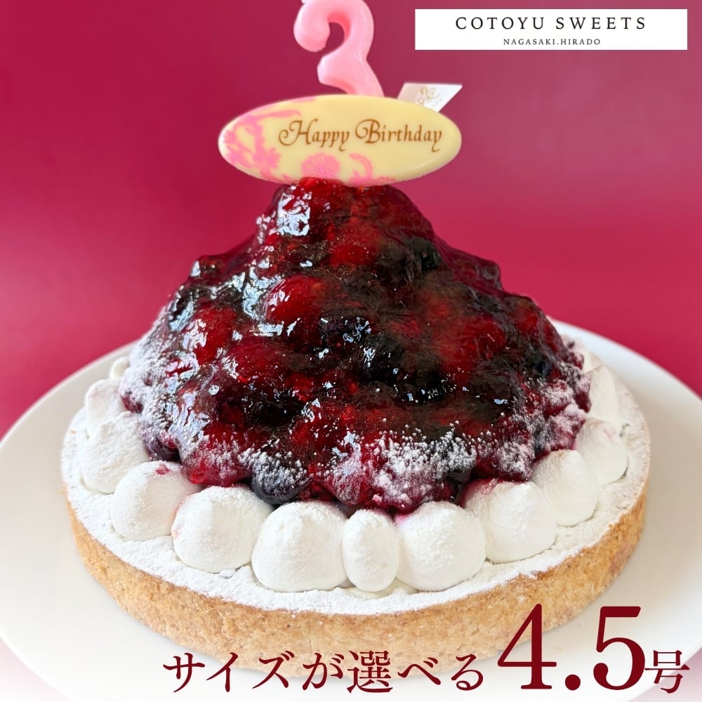 【誕生日ケーキ HAPPY BIRTHDAY付き】ブルーベリー&ラズベリーチーズタルト14㎝【保存料 着色料 無添加 スイーツ お取り寄せ 母の日 送料無料】