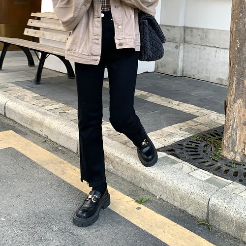 カジュアルジーンズ ハイウェストウェストスリムパンツ オータム 秋物 77style81347736096