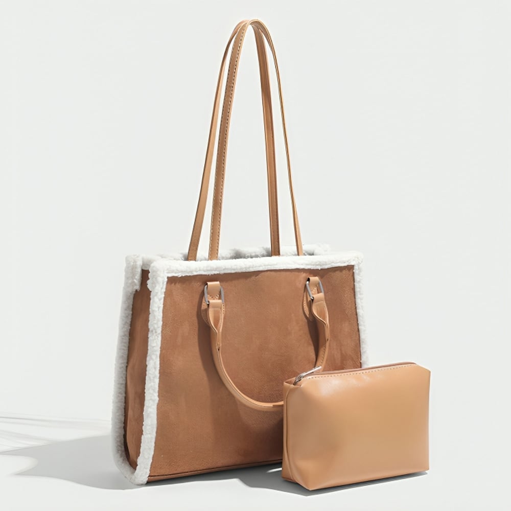 ボアフリースピーチスキンポーチアタッチトートバッグ