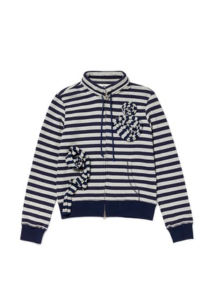 [OPEN YY] APPLIQUÉ ZIPUP JACKET, NAVY 正規品 韓国ブランド 韓国通販 韓国代行 韓国ファッション オープン ワイワイ 日本 店舗