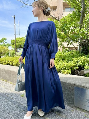 【9286KT】割繊サテンシャーリングワンピ－ス (9101-55012)