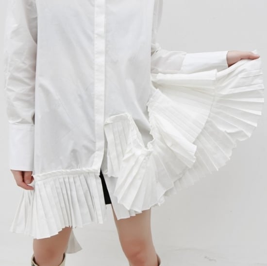 Y'S 21SS ピンタックプリーツ ロングブラウス ミニシャツワンピース Y'S 21SS ピンタックプリーツ ロングブラウス ミニシャツ