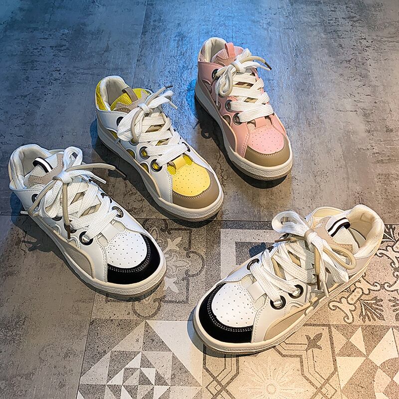 サマーレッドホワイトカジュアル 靴 シューズ 夏物 ラウンドトー フェイクシューズ25163005929