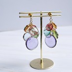 透明感の美しい　カラフルなつぶつぶサークルピアス イヤリング  パステルカラー