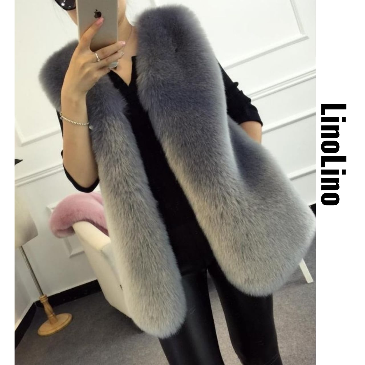 Fake Fur Sleeveless Vest L00726