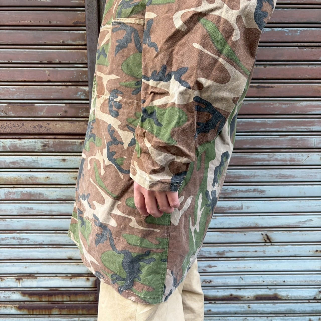 70s USA製 ハンティングパーカー ウッドランドカモ 迷彩 L