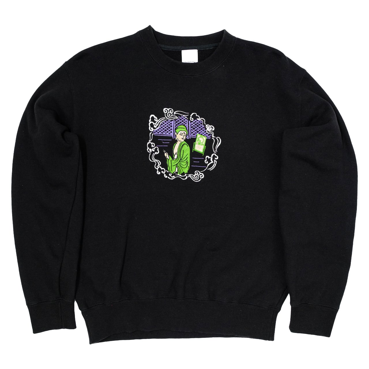 みかえり阿弥陀 仏像 トレーナー (刺繍) ブラック 10.0oz | BOSATSU