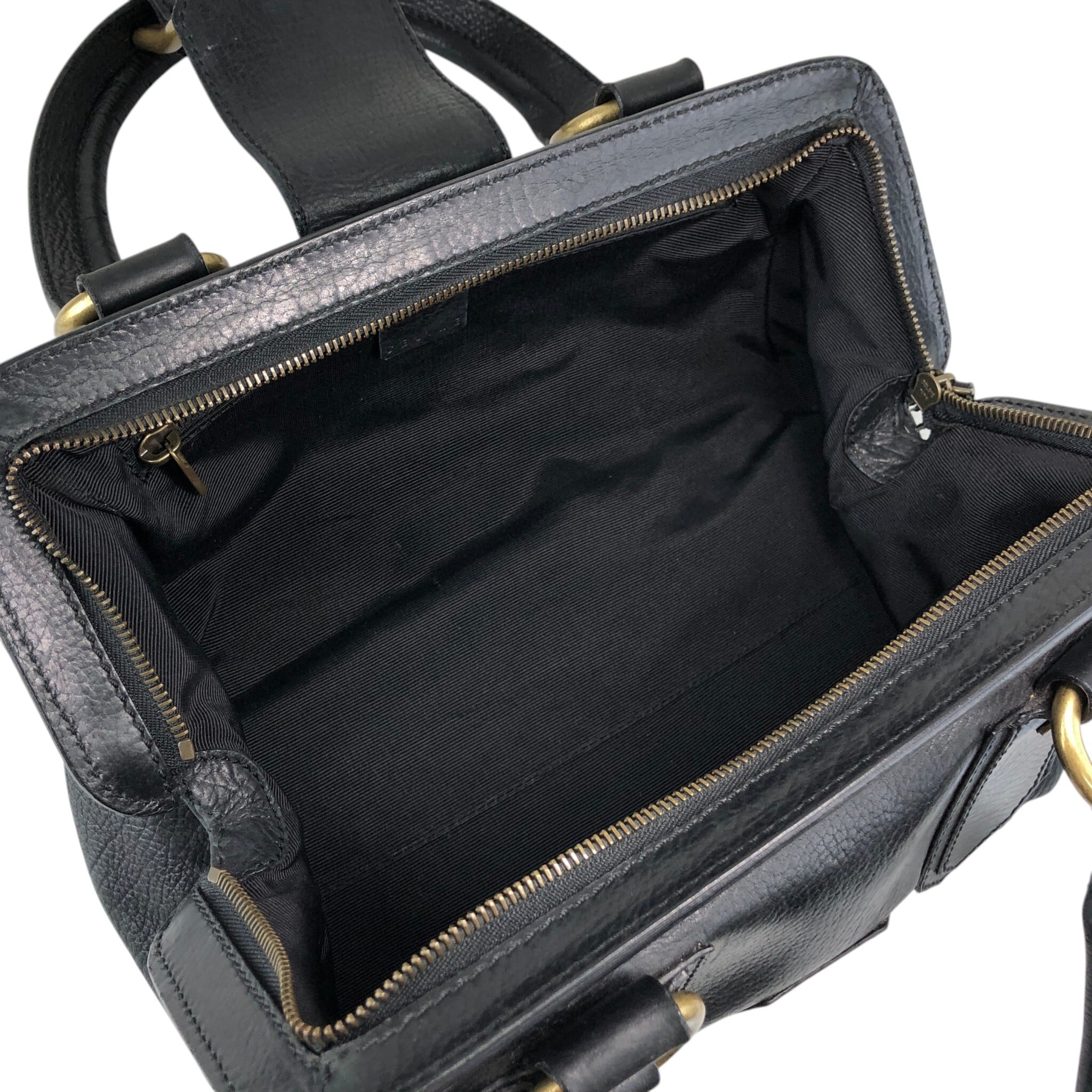 CELINE セリーヌ ハンドバッグ ブラック フロントバックル レザー ミニ