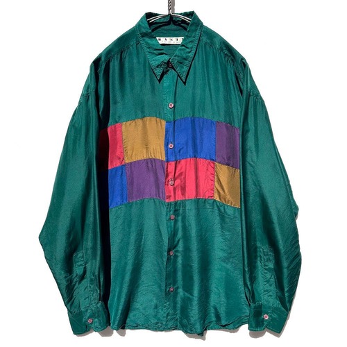 [BASIX] Vintage Switching Silk Shirt [1990s-] Vintage Silk Shirt