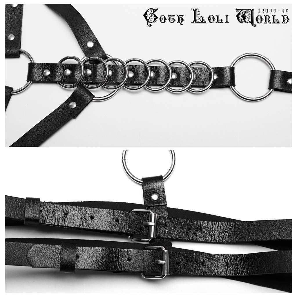 即納/送料無料】WS-610BDF-BK パンクロック連続リングフェイクレザー