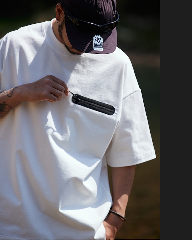 【QUENTIN MARX】Minimal Design Box Silhouette Half Sleeve T-Shirt 　x00334