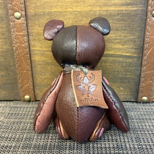 【ジビエレザー鹿革】のベルベア★マイスターの手作り「ベルズベア」カラフルブラウン×ワイン系　写真の1点販売です