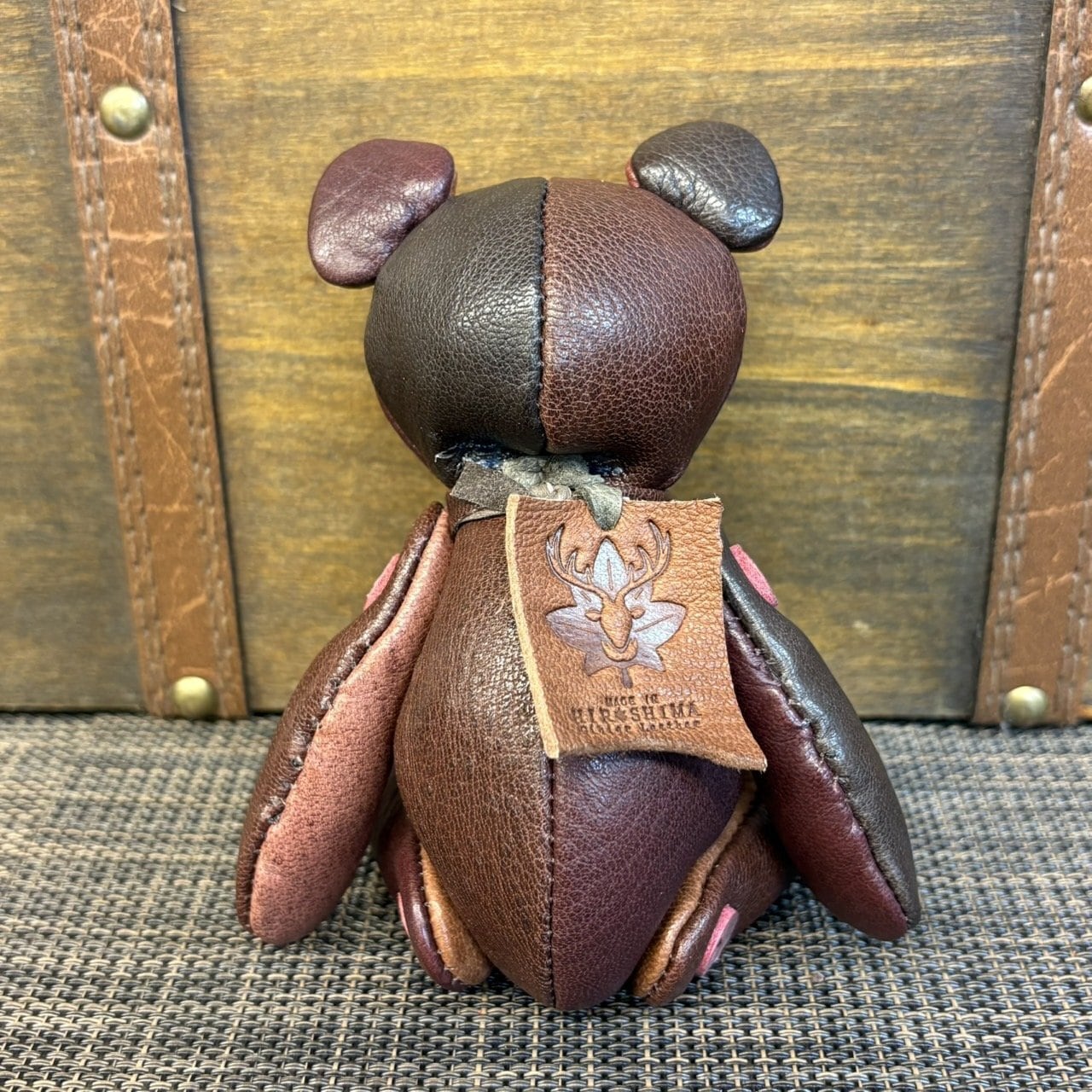 【ジビエレザー鹿革】のベルベア★マイスターの手作り「ベルズベア」カラフルブラウン×ワイン系　写真の1点販売です