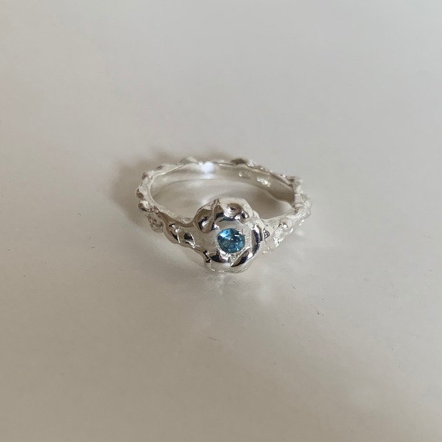 Darwin Ring with 3mm Blue Topz Silver