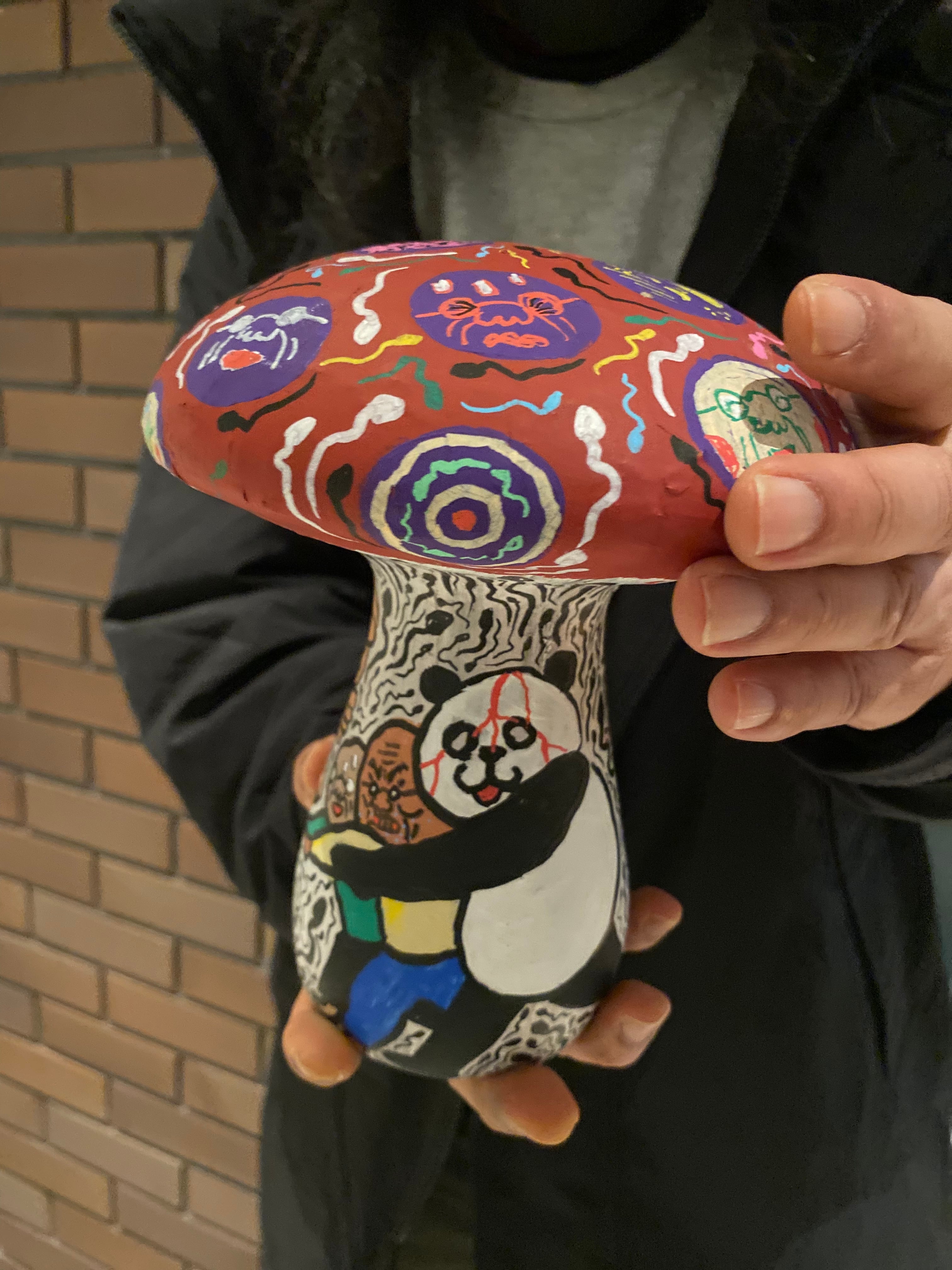特大サイズ！村田家族精子毒キノコのオブジェ(手描き)血まみれパンダ