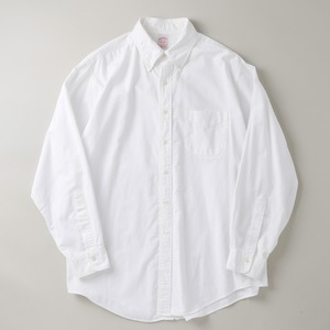 【極美品】BROOKS BROTHERS B.D. Oxford check Shirt  big size made in USA / ブルックスブラザーズ 長袖 ボタンダウン オックスフォード シャツ 無地白 17H 実寸XL USA製  ミントコンディション ビッグサイズ